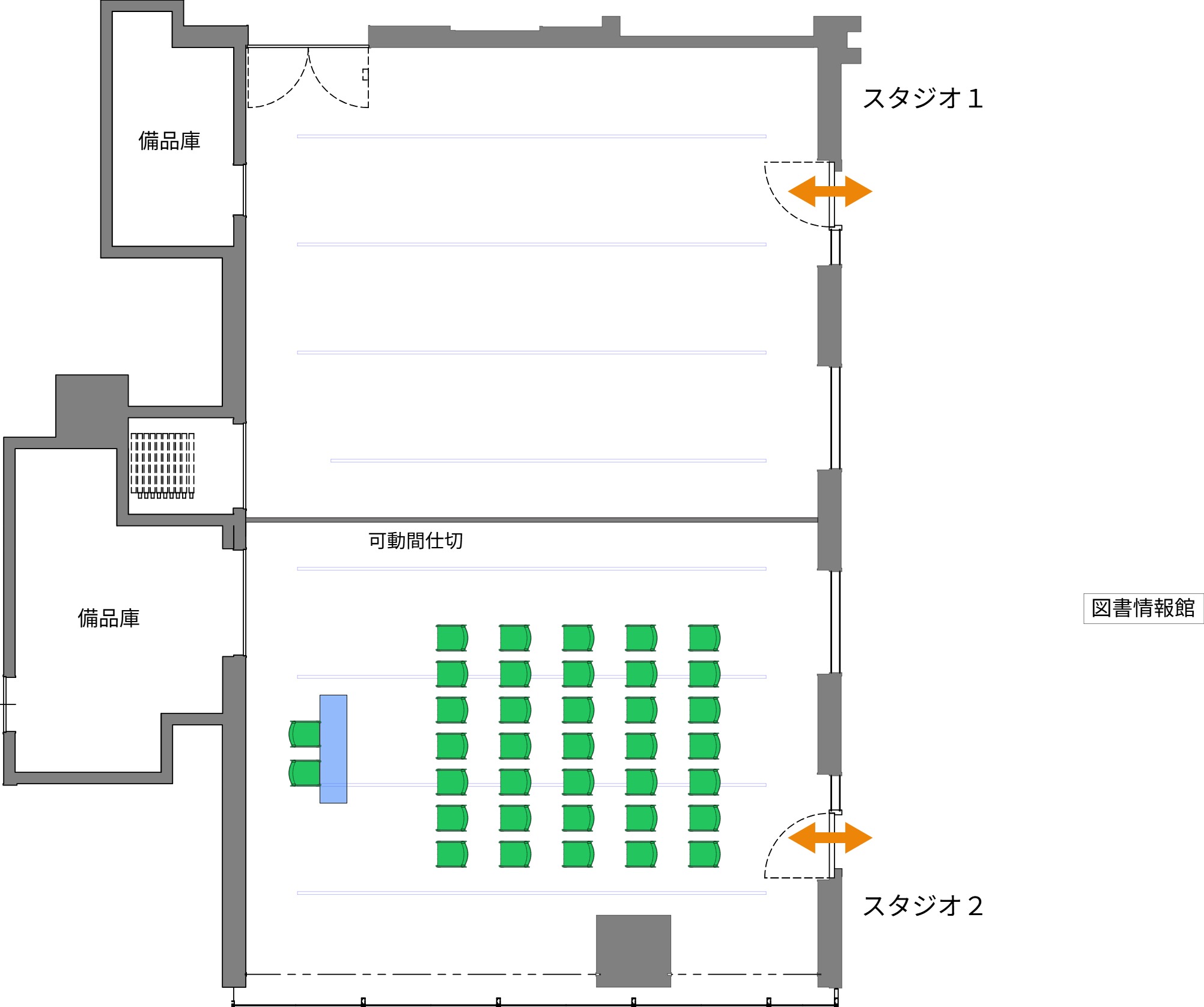 SCARTS スタジオ1+2 シアターのレイアウトサンプル